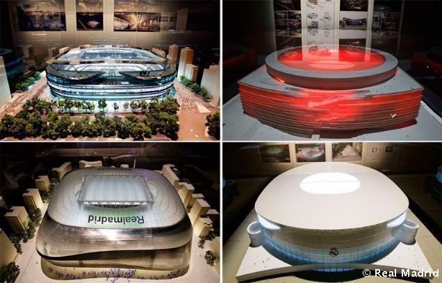 Imagen de los proyectos presentados del estadio Santgiago Bernabéu