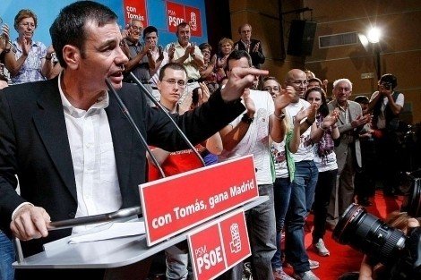 Tomás Gómez en un acto de campaña.