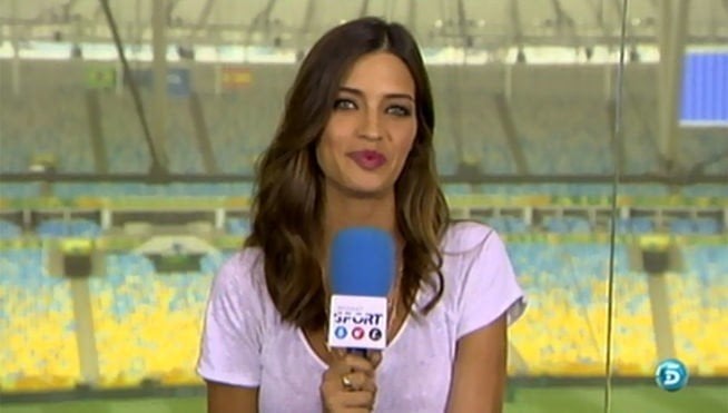 Sara Carbonero, en el estadio de Maracaná de Rio de Janeiro, durante la Copa Confederaciones 2013.