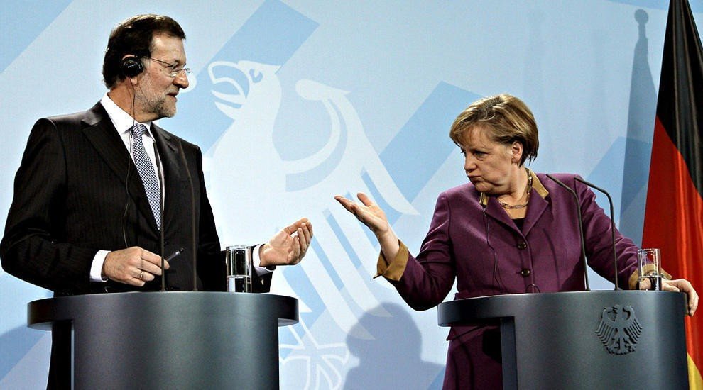 Mariano Rajoy y Angela Merkel.