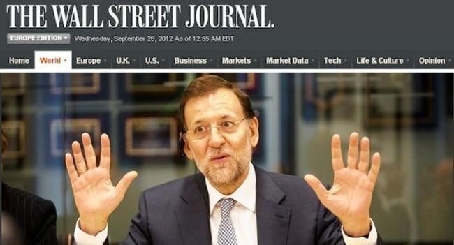 Rajoy en la portada de The Wall Street Journal.