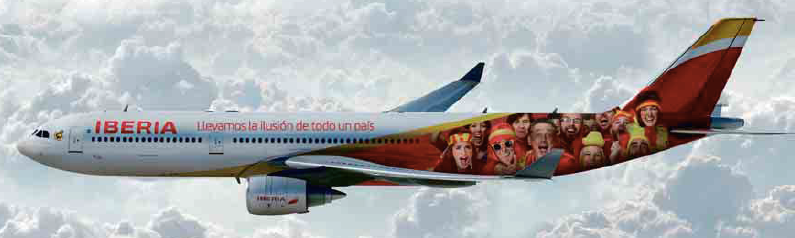 Avión que transporta a la selección española al Mundial de Brasil.