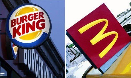 Establecimientos de Burger King y McDonald's.