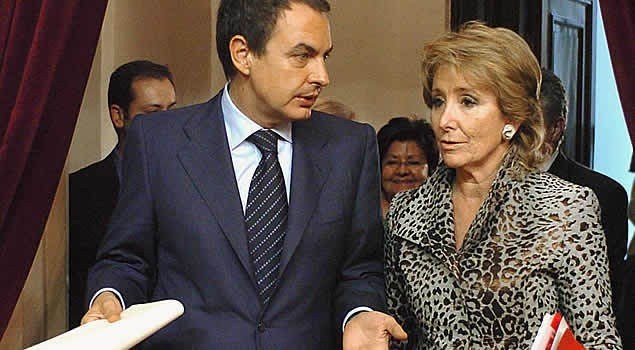 Zapatero y Esperanza Aguirre.