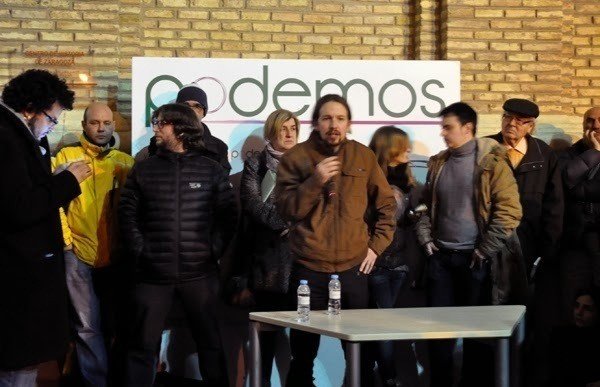Pablo Iglesias en un círculo de Podemos.