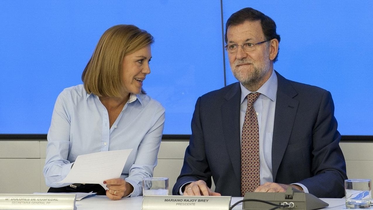 María Dolores de Cospedal y Mariano Rajoy.