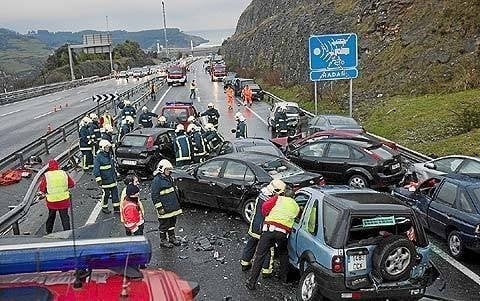 Imagen de un aparatoso accidente de tráfico.