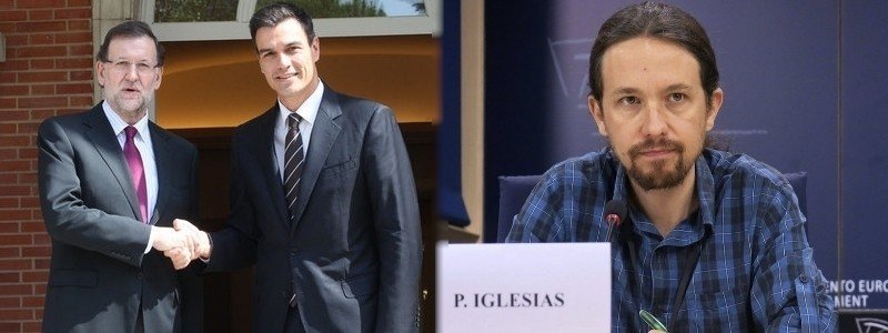 Rajoy y Pedro Sánchez. Pablo Iglesias.