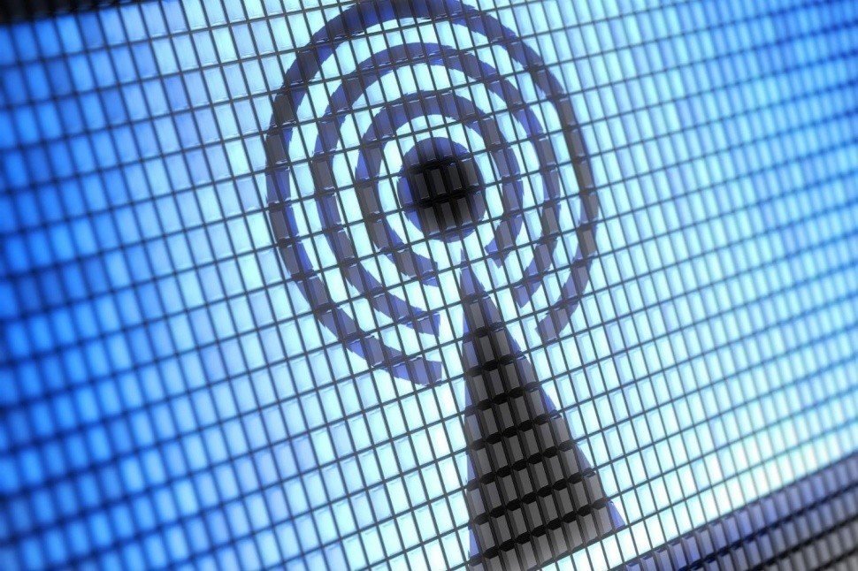 Logo que representa la emisión de una red wifi.  