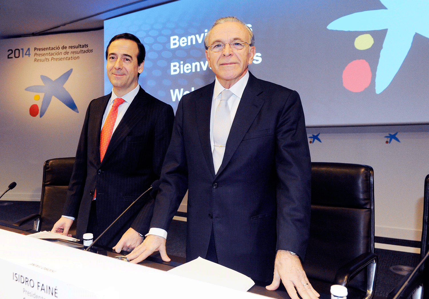Gonzalo Gortázar, consejero delegado de CaixaBank, e Isidro Fainé, presidente.