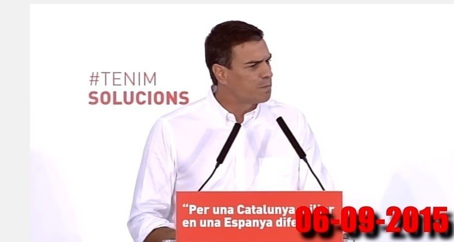 Un fotograma de Pedro Sánchez en el vídeo de Podemos.