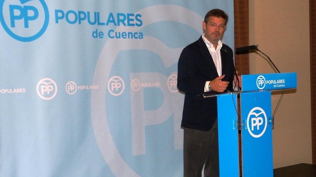 Rafael Catalá interviene en un acto del PP de Cuenca.
