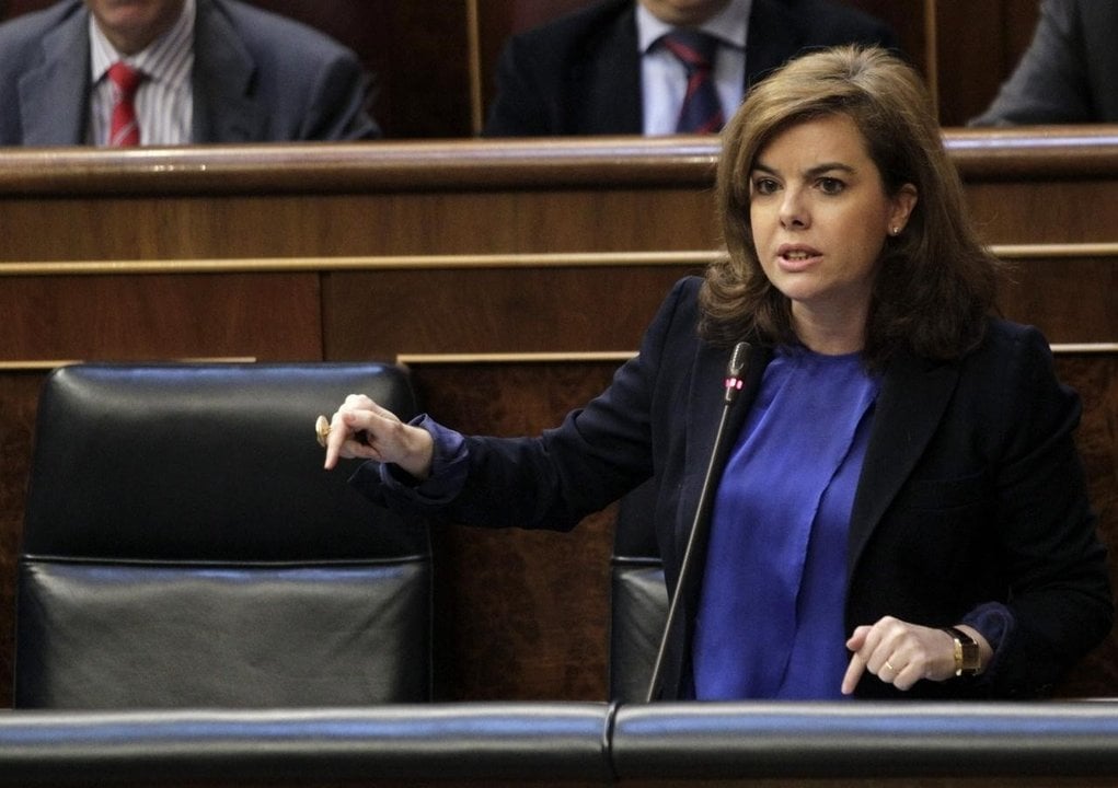 Soraya Sáenz de Santamaría en el Congreso de los Diputados.