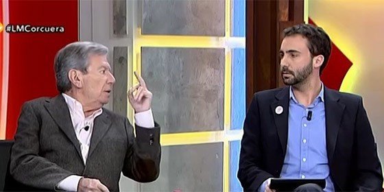 José Luis Corcuera y Alberto Sotillos durante su discusión en 13TV. 