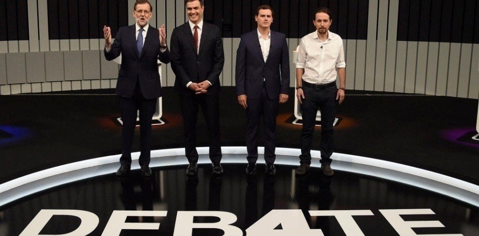 Rajoy, Sánchez, Rivera e Iglesias en el debate a cuatro.
