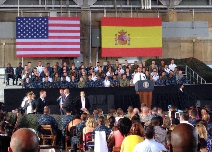 Barack Obama durante su discurso en Rota.