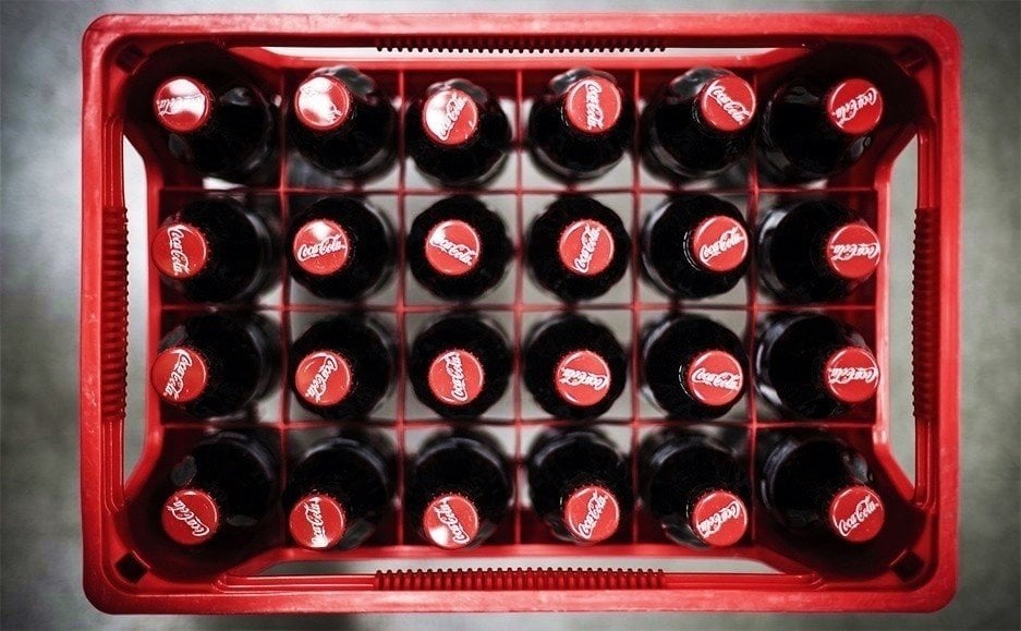 Caja de botellas de Coca-Cola.