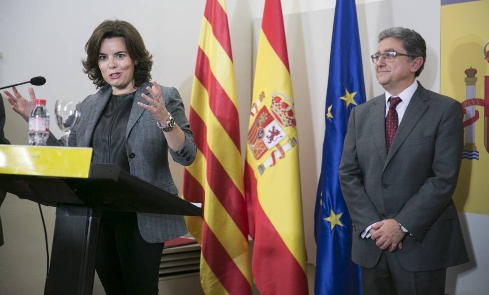Soraya Sáenz de Santamaría en la Delegación del Gobierno en Cataluña.