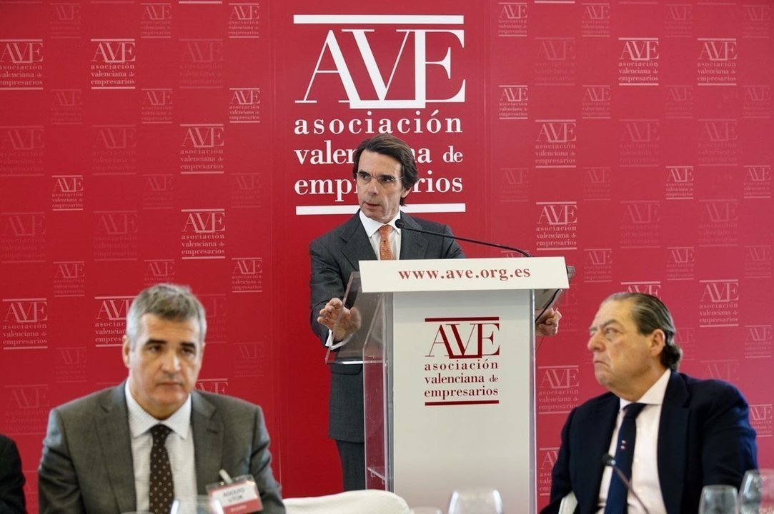 José María Aznar, en el acto de la Asociación Valenciana de Empresarios.