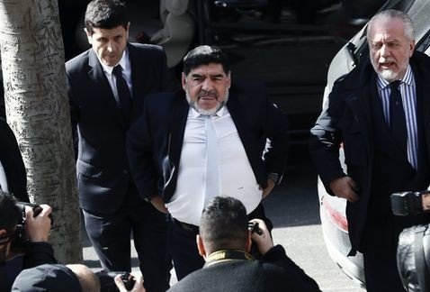 Maradona en Madrid.