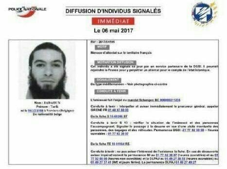Supuesta ficha de un yihadista huído de Francia.
