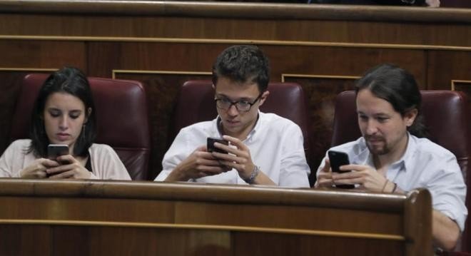 Montero, Errejón e Iglesias, en el Congreso