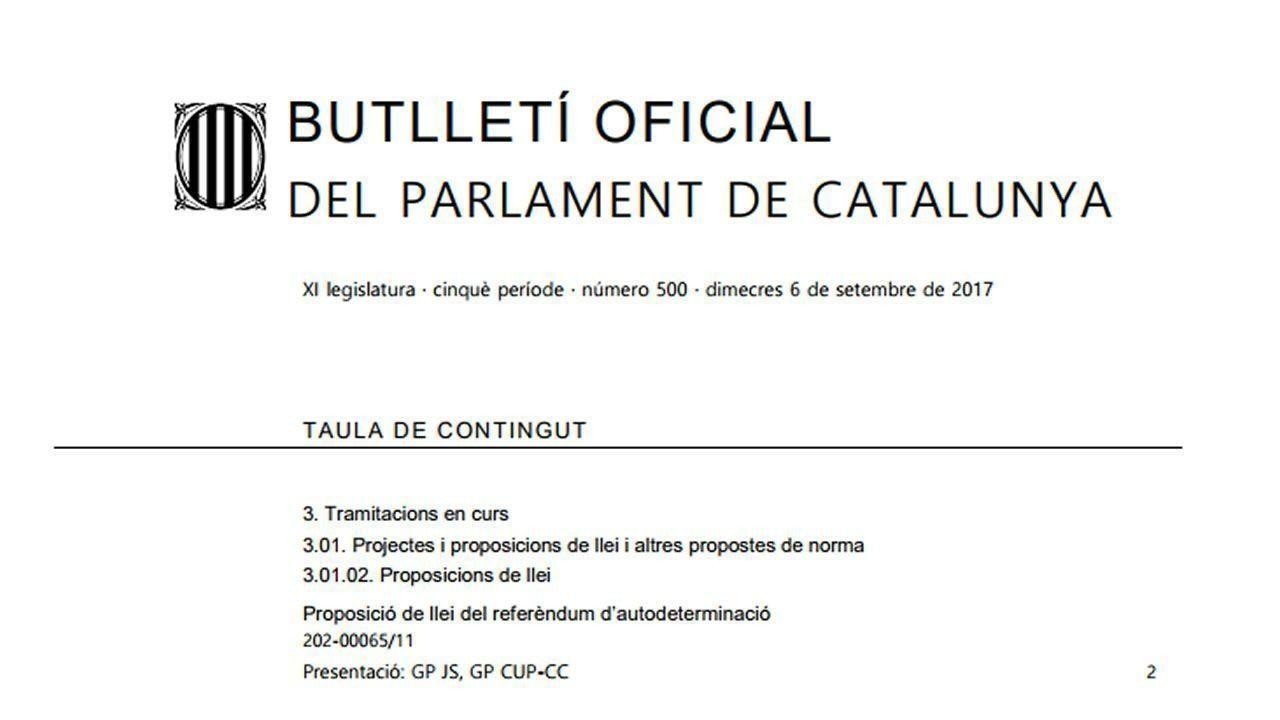 Boletín oficial de Cataluña