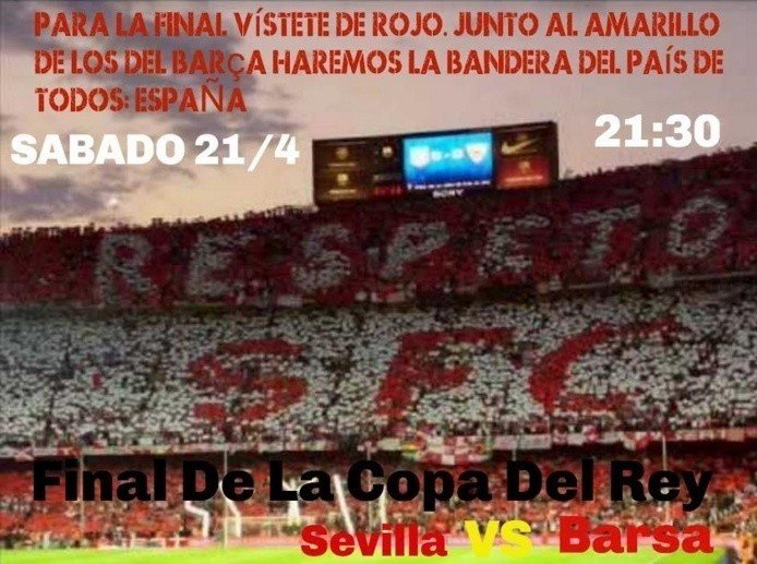 Folleto del Sevilla para la Copa del Rey.