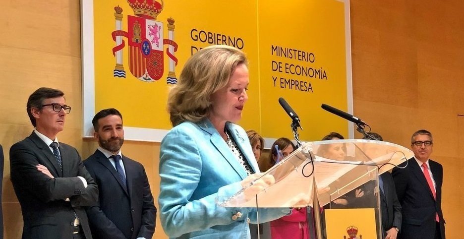 Nadia Calviño, en el Ministerio de Economía.