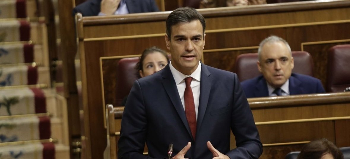 Pedro Sánchez, en la sesión de control al Gobierno en el Congreso.