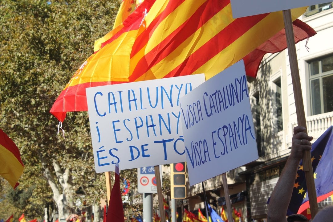 Manifestación en Barcelona contra la independencia.