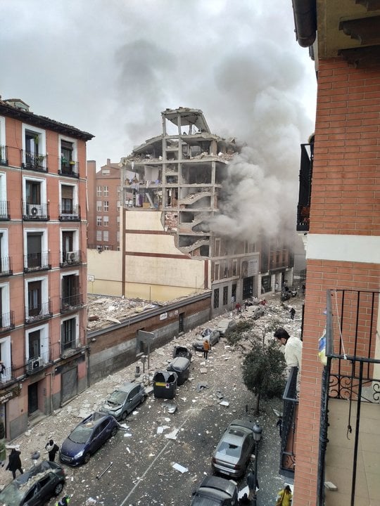 Explosión en la calle Toledo de Madrid.
