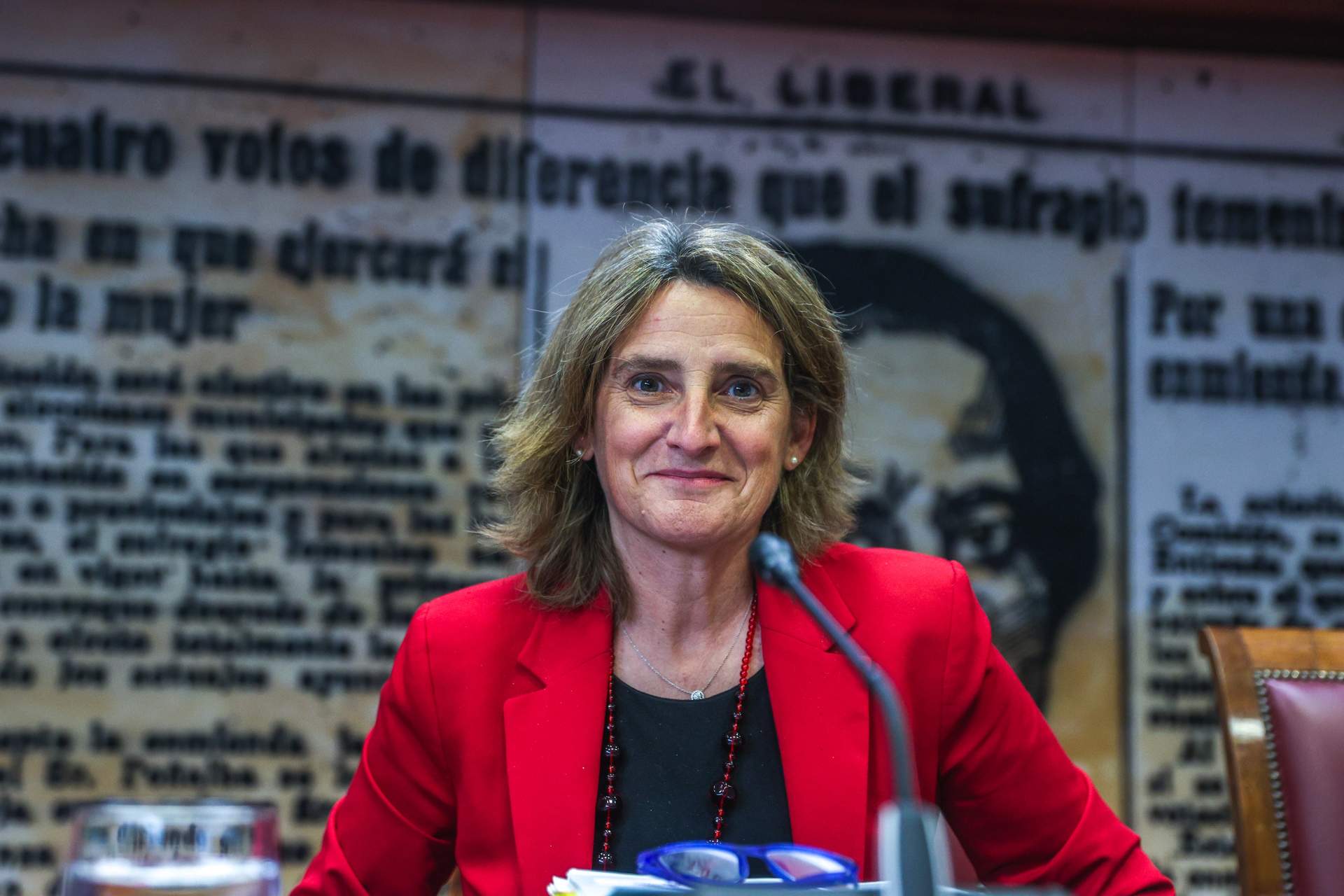 La vicepresidenta tercera y ministra para la Transición Ecológica y el Reto Demográfico, Teresa Ribera, comparece en la Comisión de Transición Ecológica, en el Senado, a 30 de abril de 2024, en Madrid.
