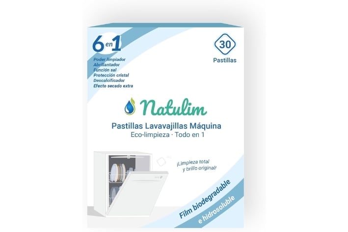 Natulim - Pastillas de Lavavajillas Biodegradables e Hidrosolubles 6 en 1