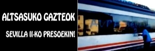 Fotogramas del v&iacute;deo que colgaron los proetarras en YouTube.