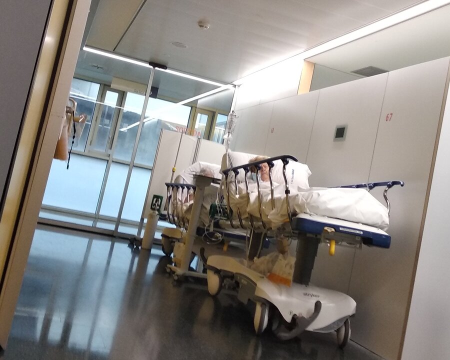 Cama de hospital en Barcelona.