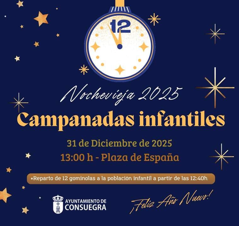 Cartel de las campanadas infantiles de Consuegra. Foto: Ayuntamiento de Consuegra.