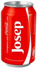 Las latas de Coca Cola incluyen nombres en catalán.