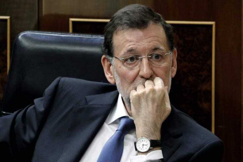 Mariano Rajoy, en su esca&ntilde;o del Congreso.