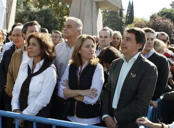 Arantza Quiroga en la manifestaci&oacute;n contra la derogaci&oacute;n de la &lsquo;doctrina Parot&rsquo;.