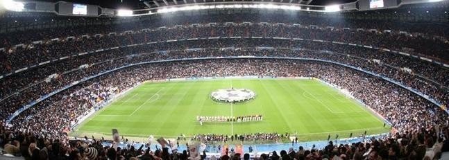 El Bernabéu durante un partido de Champions.