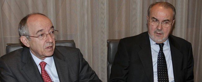 Miguel &Aacute;ngel Fern&aacute;ndez Ord&oacute;&ntilde;ez y Pedro Solbes.