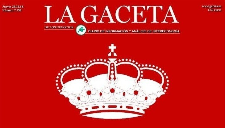 Última portada de La Gaceta.