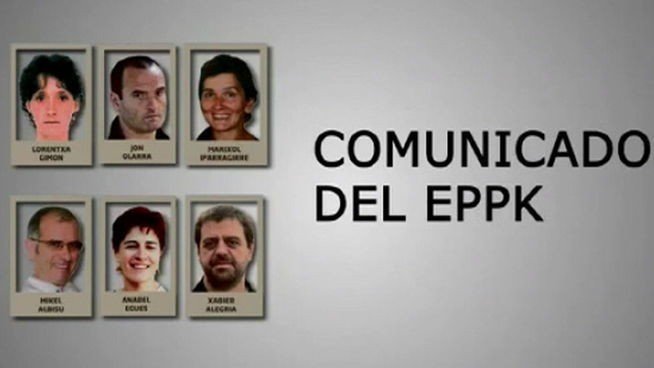 Imagen del vídeo que difundió el comunicado de los presos de ETA.