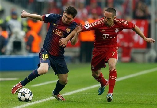 Messi y Ribery en el Barcelona-Bayern de la pasada temporada.