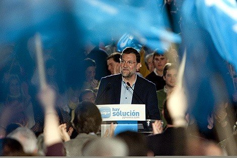 Rajoy durante un mitin en el País Vasco.