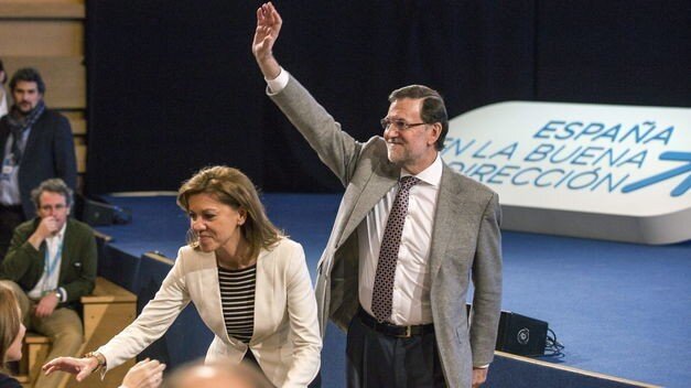 Cospedal y Rajoy en la Convenci&oacute;n Nacional del PP.