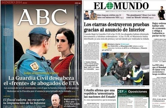 Portadas de ABC y de El Mundo.