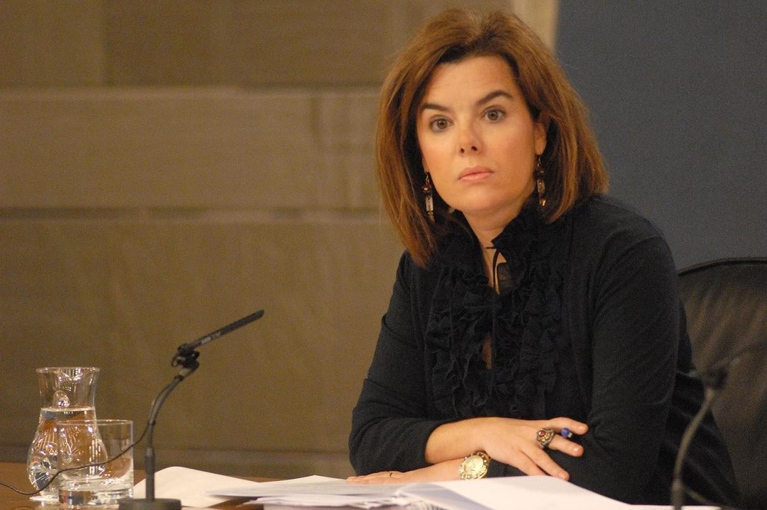 Soraya Sáenz de Santamaría tras un Consejo de Ministros.