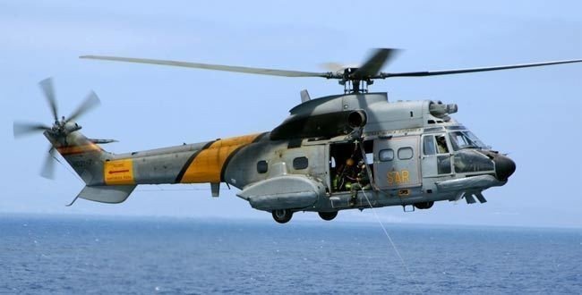 Helicóptero Super Puma del Ejército del Aire.